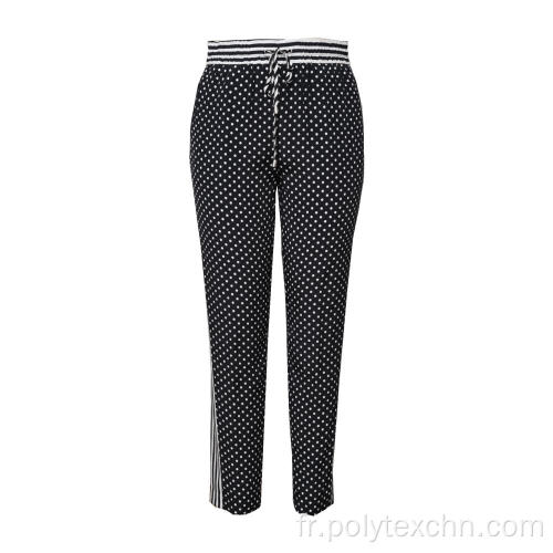 Pantalon en rayonne imprimé vintage pour femme